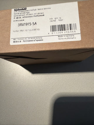 Siemens 3RV1915-5A 3-Phasen-Einspeiseklemme für Sammelschiene (S0/S00)0