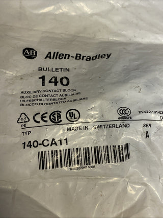 Allen-Bradley Hilfsschalterblock 140-CA11 auxiliary contact block NO+NC Serie A1