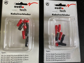 6 Packungen Flachsteckhülsen Audio Tech 2,8 mm1