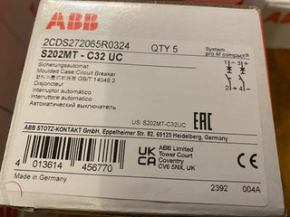 ABB 2CDS272065R0324 S202MT-C32UC Leitungsschutzschalter 2polig 32A 440V1
