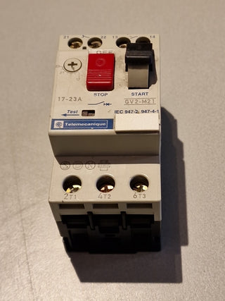 Telemecanique Motorschutzschalter GV2-M21 circuit breaker 17-23A beschädigt0