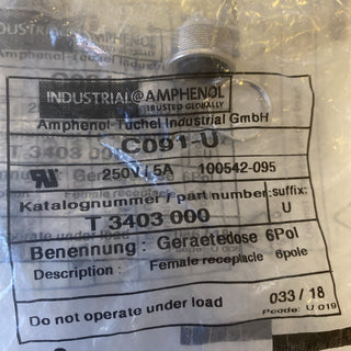 6x Amphenol Tuchel T 3403 000 U Gerätedose | 6-Polig | M16 | NEU2