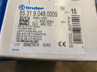 Finder 65 - 65.31.9.048.0009 / FIN RELAIS 1M 30A 48VDC, Schaltrelais,0