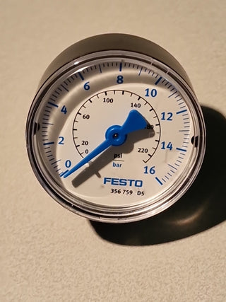 Festo Manometer 0-16 bar MA-50-16-1/4 356759 Druckmessgerät Neu ohne OVP2