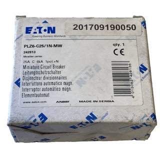Eaton PLZ6-C25/1N-MW Leitungsschutzschalter 25A Typ C 6kA 242813 – NEU & OVP