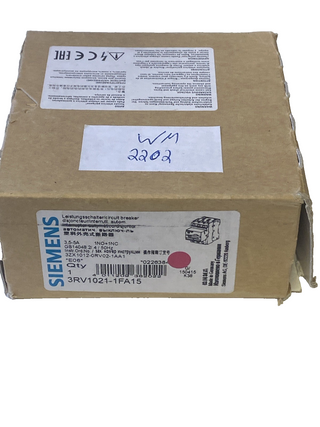 SIEMENS 3RV1021-1FA15 Motorschutzschalter 3,5-5A NEU0
