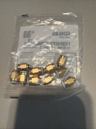 4X 10PCS SMC KQ2H06-M5A Brass Push-to-Connect Tube Fitting,1