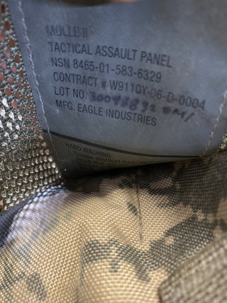 ACU, MOLLE Tactical Assault Panel (TAP). NSN 8465-01-583-638