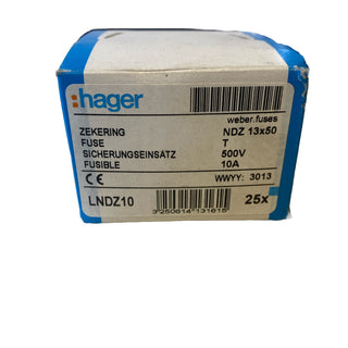 25x Hager LNDZ10 D-Sicherungseinsatz NDZ 10A 500V Träge (gG) – NEU & OVP1