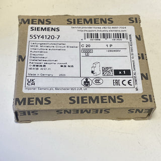 SIEMENS 5SY4120-7 SENTRON Leitungsschutzschalter Baugröße 1-polig 20A Neu1