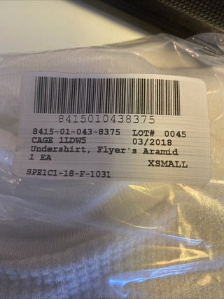 US Military CWU-44P Unterhemd Flyer Anti-Exposure Aramid Größe X-Small Off White4