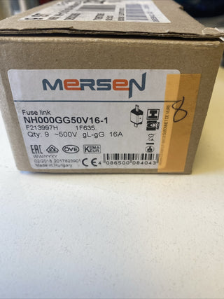 Mersen NH 000/C00 Sicherung 16A 500V gG 1F635 8St neu o. OVP1