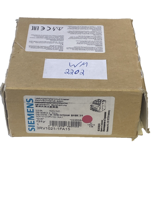 SIEMENS 3RV1021-1FA15 Motorschutzschalter 3,5-5A NEU1