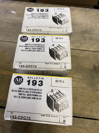 Allen-Bradley 193-CPC75 Thermo-Überlastrelais 60-75A Overload Relay – NEU / OVP1