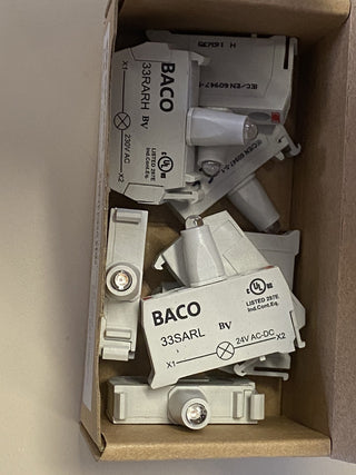 8 stück 33SARL | BACO LED-Element 24 V AC/DC rot, 33SARL, für Sockelmontage1