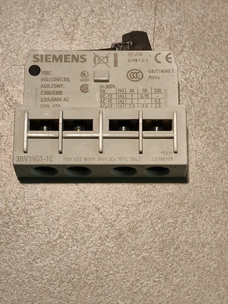 3x Siemens 3RV1901-1E Hilfsschalter Auxiliary contact block0