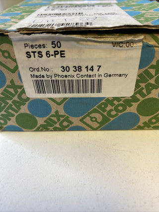 50x Phoenix Contact 3038147 Zugfeder-Schutzleiterklemme STS 6-PE STS6PE0