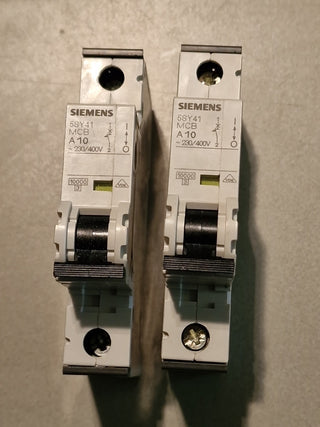 2xSiemens 10A Leitungsschutz-Schalter Circuit Breaker 230/400#114
