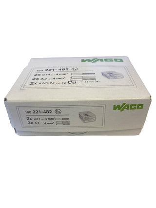 100x WAGO 221-482 Verbindungsklemmen mit Hebel | 2-Leiter Ex-geschützt | NEU2