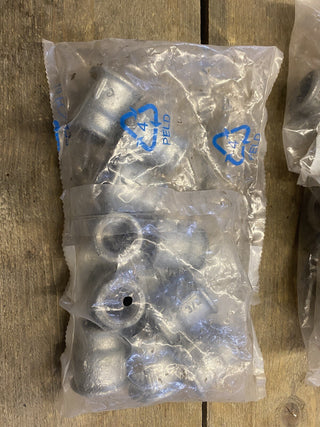 10x Reduziermuffe Nr. 240 verzinkt 3/4" x 1/2" Temperguss Fitting NEU1