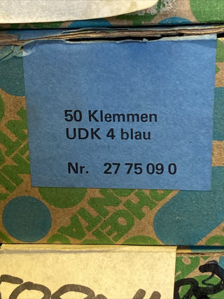 50x Phönix Doppelklemme UDK4 BU blau Phönix Contact 27750900