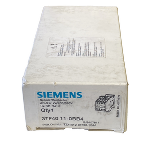 Siemens 3TF4011-0BB4 Leistungsschütz – 4kW | 24V DC | 1S+1Ö – NEU & OVP1