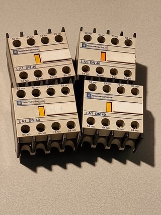 4x Telemecanique Hilfsschalterblock LA1DN40 auxiliary contact block LA1 DN 40,#96