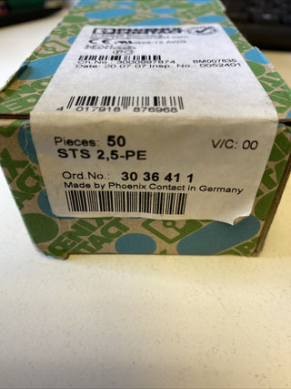 50x Phoenix Contact STS 2,5-PE 3036411 Schutzleiterklemme1