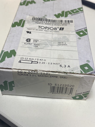 WAGO 2002-1661 Basisklemme 5,2mm Zugfeder L grau 50 Stück neu1