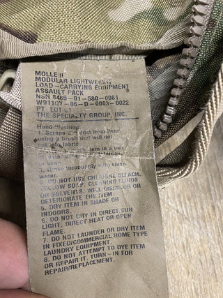 USGI Multicam 3 Day Assault pack backpack NSN: 8465-01-580-098115