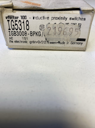 IFM  Induktiver Sensor IG5318 IGB3008-BPKG/US-104  Neu+OVP3