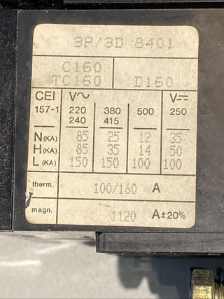Merlin Gerin Compact C 160 N Leistungsschalter | 160A | 3-polig | MCCB8