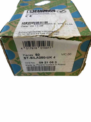 50x Phoenix Contact 0921053 Sicherungsstecker ST-SILA250-UK 4 STSILA250UK42
