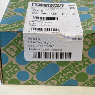NEU 6x Phoenix Contact 0916605 UT 6-TMC M 2A Schutzschalter thermisch 240V/AC 2A3