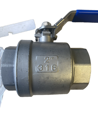 Edelstahl Kugelhahn 2 Zoll V4A 316 Damstahl Absperrhahn Ventil 1000 WOG Neu1