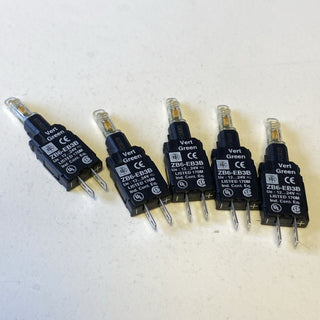 5x Lampenfassung, ZB6, grün Integral LED, 12-24 V1