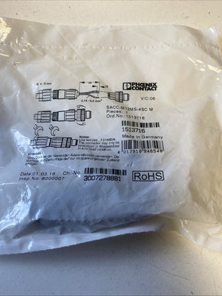 Phoenix Contact SACC-M12MS-4SC M (Art.-Nr. 1513716) M12-Stecker 4-polig – NEU & 