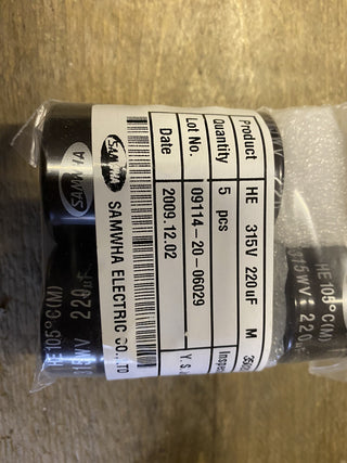 5x Samwha HE 315V 220µF Elektrolytkondensator neu3