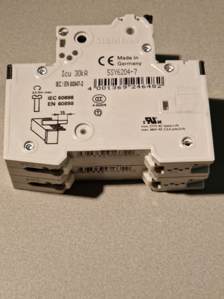 1x Siemens 5SY62 MCB C4 Schutzschalter 400V 30kA 1-polig Schalter #12 gebraucht1