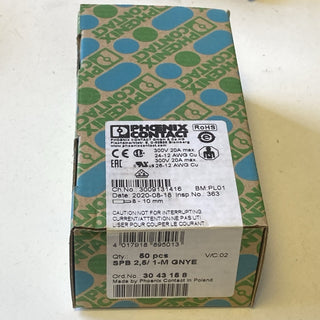 50x Phoenix Contact 3043158 SPB 2,5/ 1-M GNYE Klemmenstecker Grün-Gelb NEU & OVP