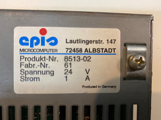 EPIS MICROCOMPUTER 8513-02.502 Control Steuerung - Bedien Panel - 24V - Top3