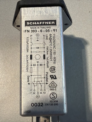 1x Schaffner FN394E-6-05-11 Netzfilter IEC-Stecker Sicherung Schalter NEU o.OVP2