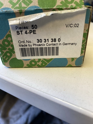 53x PHOENIX CONTACT Schutzleiter-Reihenklemme/ ST 4-PE - Grün/ Gelb - 30313801