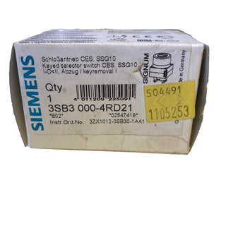 Siemens SIRIUS 3SB3000-4RD21 Schlüsselschalter CES SSG10 – NEU & OVP1