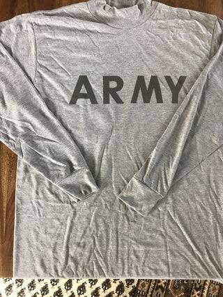 3X US ARMY PTU Physical Fitness Uniform - Long Sleeve - Langarm - grey Größe S5