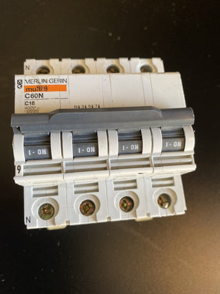 Merlin Gerin C60N 4P 16A Leitungsschutzschalter | Multi 9 24296 | Gebraucht1