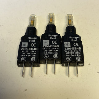 3x  ZB6EB4B Lampenfassung, ZB6, rot Integral LED, 12-24 V0