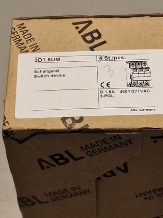 ABL SURSUM 3D1.6UM Leistungsschalter D1.6A 3-polig 480Y/277V Sicherung –Kein OVP6