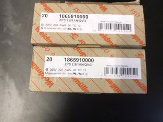 20x Weidmüller ZPS 2.5/1AN/QV/3 Kupplung – 1865910000 – NEU & OVP0