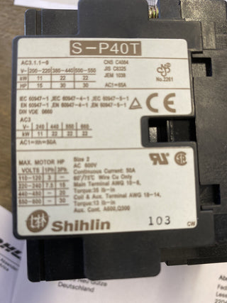 Shihlin S-P40T Magnet-Schütz / Contactor – 220V – NEU & OVP2